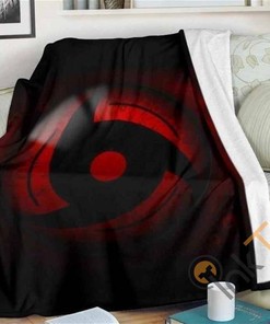 Naruto Mangekyo Sharingan Logo Sherpa Fleece Blanket Gifts for Family, for Couple
