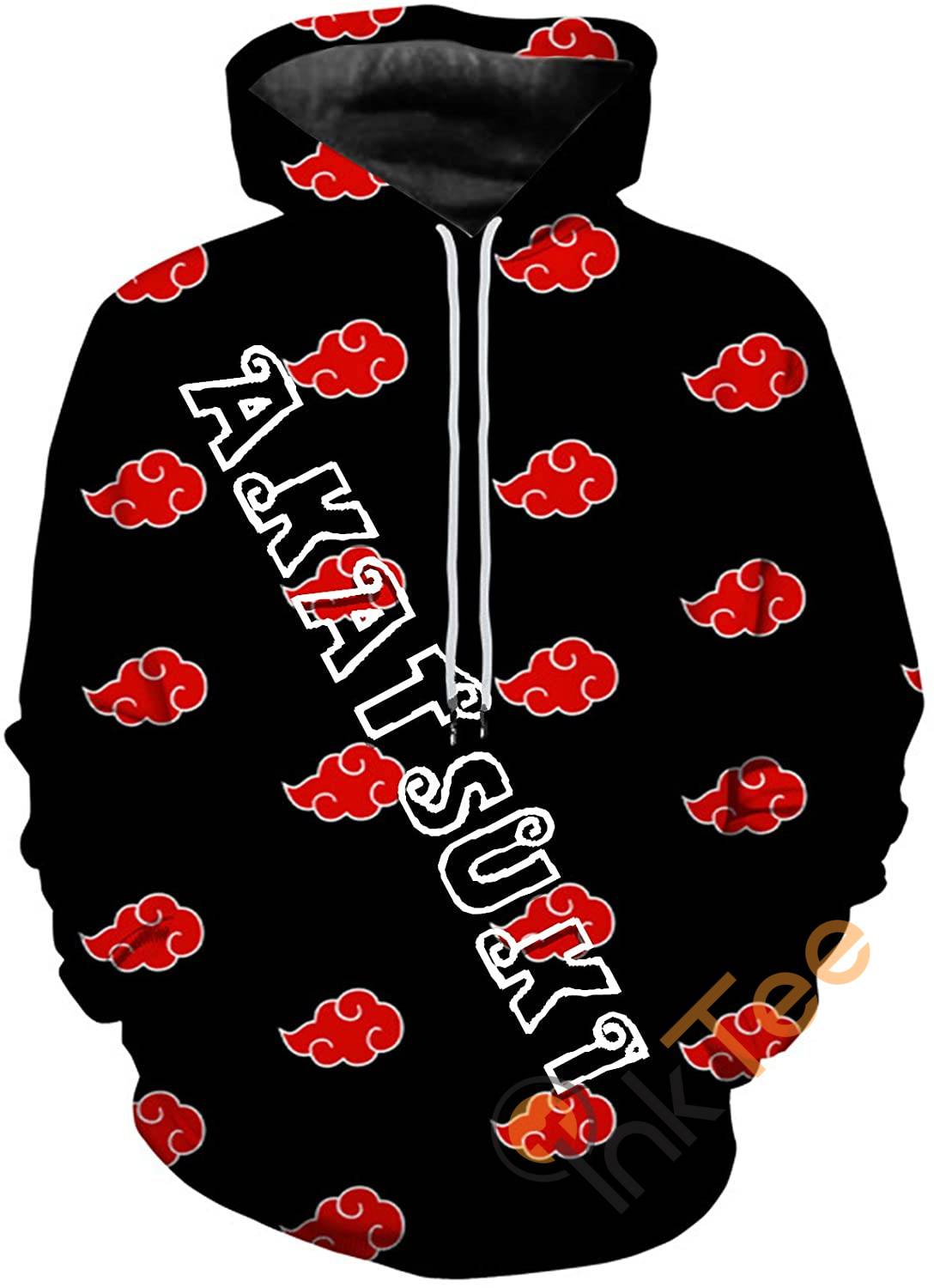 Naruto Print Pullover With Front Pocket All Over Print Hoodie 3D