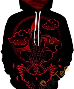 Naruto Print Pullover With Front Pocket Sport All Over Print Hoodie 3D 1