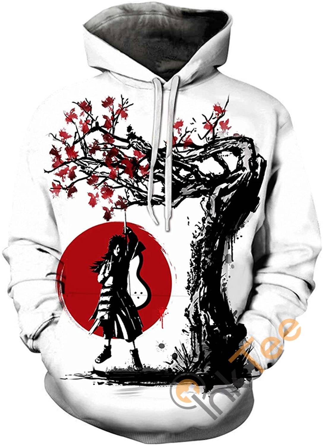 Naruto Print Pullover With Front Pocket Sport All Over Print Hoodie 3D 10