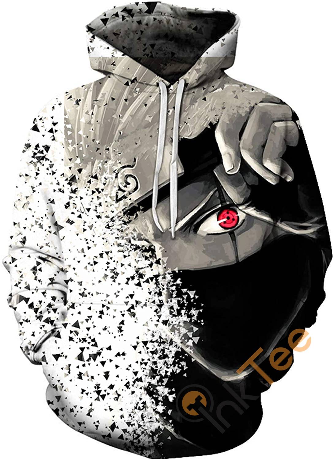 Naruto Print Pullover With Front Pocket Sport All Over Print Hoodie 3D 5