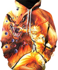 Naruto Print Pullover With Front Pocket Sport All Over Print Hoodie 3D 6