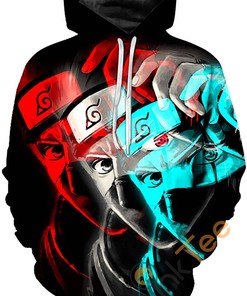 Naruto Print Pullover With Front Pocket Sport All Over Print Hoodie 3D 7
