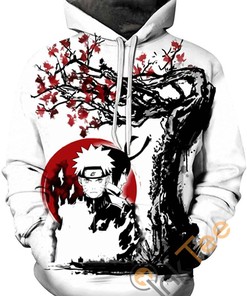 Naruto Print Pullover With Front Pocket Sport All Over Print Hoodie 3D 8