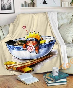 Naruto Ramen Premiums Sherpa Fleece Blanket Gifts for Family, for Couple