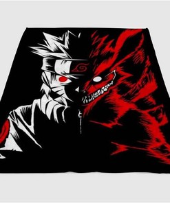 Naruto Two Face Sherpa Fleece Blanket Gifts for Family, for Couple