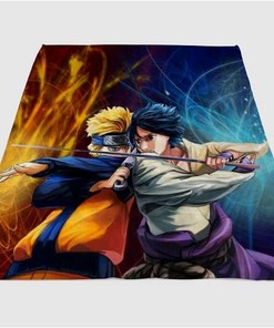 Naruto Vs Saske Sherpa Fleece Blanket Gifts for Family, for Couple