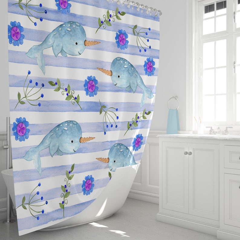 Narwhal Shower Curtain - Image 2