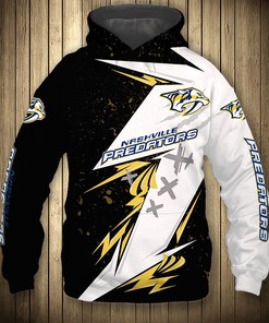 Nashville Predators Hoodie 3D Thunder Design Pullover Nhl