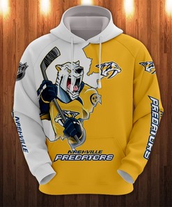 Nashville Predators Hoodie 3D Zip Hoodie 3D Cartoon Graphic Zip Hoodie for Fan