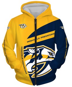 Nashville Predators Hoodie 3D Zip Hoodie Gift for Fans