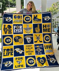 Nashville Predators Quilt Blanket Bedding Set With Pilliwcases Option