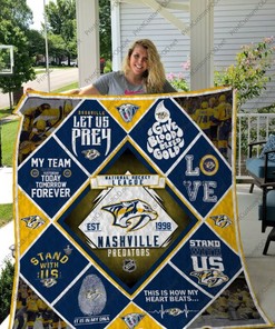 Nashville Predators Stand With Us Quilt Blanket Bedding Set