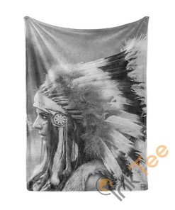 Native American Indian Girl Horse Sherpa Fleece Blanket Gifts for Family, for Couple