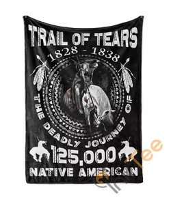 Native American Trail Of Tears Sherpa Fleece Blanket Gifts for Family, for Couple