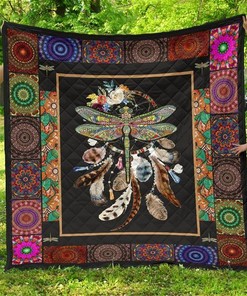 Native Dragonfly Dreamcatcher Bedding Decor Idea Quilt