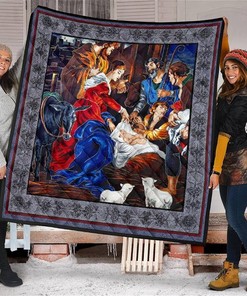 Nativity Christmas Scene Xmas Gift Idea Quilt