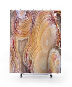 Natural Agate Geode Shower Curtain, Healing Stones Decor, Bathroom Decor