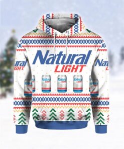 Natural Light Can Beer Print Ugly Hoodie 3D