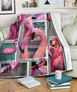 Nature Flamingo Fleece Flamingos Lover Sherpa Fleece Blanket Gifts for Family, for Couple