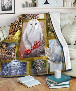 Nature Owls Owl Lover Sherpa Fleece Blanket Gifts for Family, for Couple