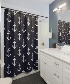 Nautical Anchor Shower Curtain, Boat Shower Curtain, Lakehouse Shower Curtain, Ocean Theme Gift