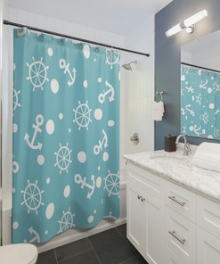 Nautical Shower Curtain, Boat Shower Curtain, Boat Accessories, Coastal Gift, Beach House Bathroom, Lakehouse Shower Curtain