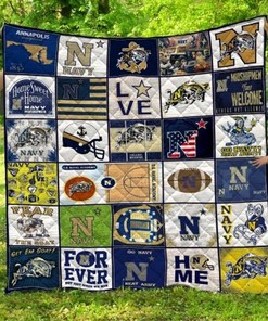 Navy Midshipmen Ncaa Collection Combined Great Quilt Blanket Bedding Set