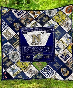 Navy Midshipmen Ncaa Collection Green Quilt Blanket