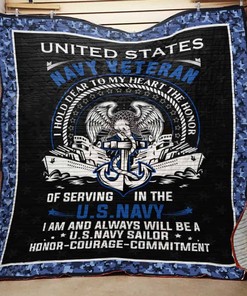 Navy Veteran Theme I Am And Always Will Be A U.S Navy Quilt Blanket Bedding Set