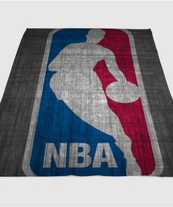 Nba Logo Textured Sherpa Fleece Blanket Gifts for Family, for Couple