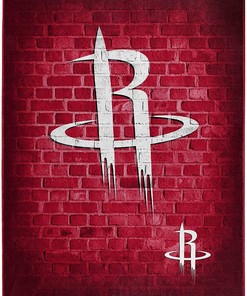 Nba Throw Houston Rockets Team Sherpa Fleece Blanket Gifts for Family, for Couple
