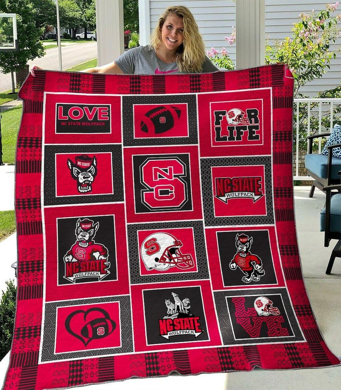 Nc State Wolfpack Ncaa Quilt Blanket Bedding Set