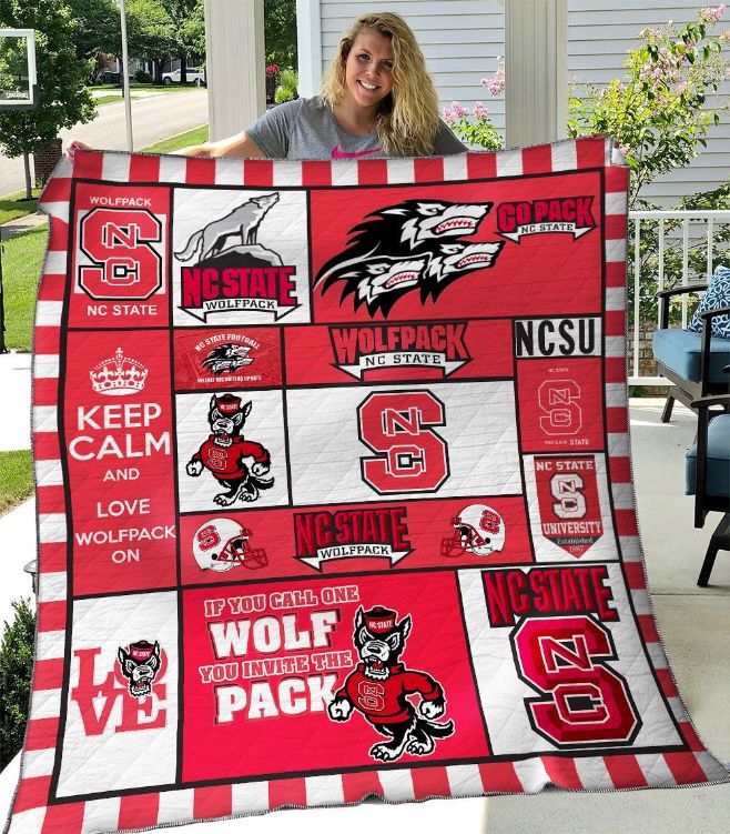Nc State Wolfpack Quilt Blanket Bedding Set for Home Décor