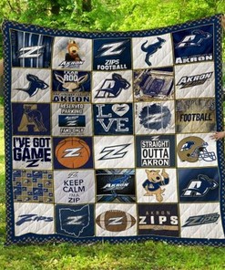 Ncaa Akron Zips Collection Quilt Blanket Bedding Set