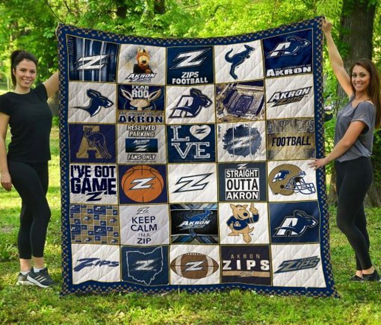 Ncaa Akron Zips Collection Quilt Blanket Bedding Set