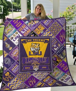 Ncaa Big Lsu Tigers Quilt Blanket Bedding Set for Home Décor
