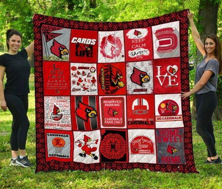 Ncaa Louisville Cardinals Collection Collected Combined Quilt Blanket Bedding Set