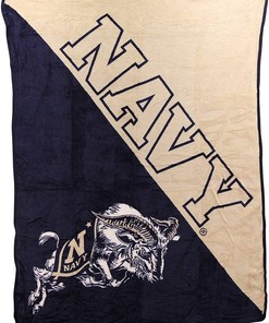 Ncaa Navy Sherpa Blanket Fleece Blanket Gifts for Fans