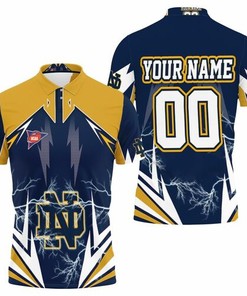 Ncaa Notre Dame Fighting Irish Lightning Personalized 3D All Over Print Polo Shirt