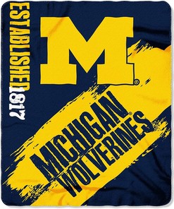 Ncaa Printed Michigan Wolverines Sherpa Blanket Fleece Blanket Gifts for Fans