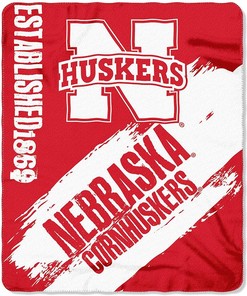 Ncaa Printed Nebraska Cornhuskers Sherpa Blanket Fleece Blanket Gifts for Fans