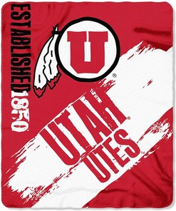Ncaa Printed Utah Utes Sherpa Blanket Fleece Blanket Gifts for Fans