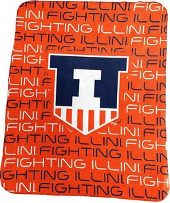 Ncaa Team Illinois Illini Sherpa Blanket Fleece Blanket Gifts for Fans