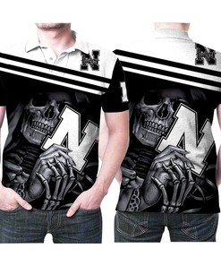 Nebraska Cornhuskers Football Team Logo Death Skull 3d Designed Allover Gift For Cornhuskers Fans Polo Shirt All Over Print Shirt 3d T-shirt