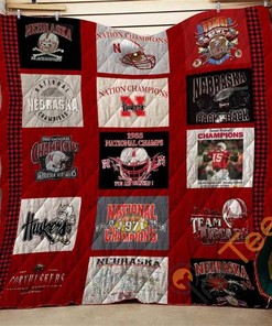 Nebraska Cornhuskers Inspired Quilt Blanket Bedding Set