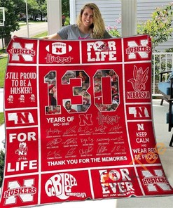 Nebraska Cornhuskers Thank You For The Memories Quilt Blanket Bedding Set