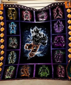 Neon Dragon Ball Goku Art Quilt Blanket Bedding Set