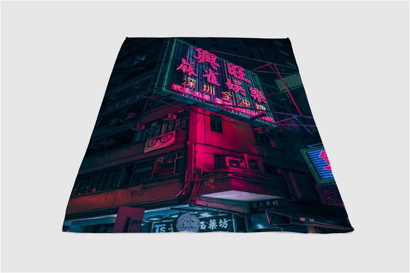 Neon Light Aesthetic Sherpa Fleece Blanket Gifts for Family, for Couple