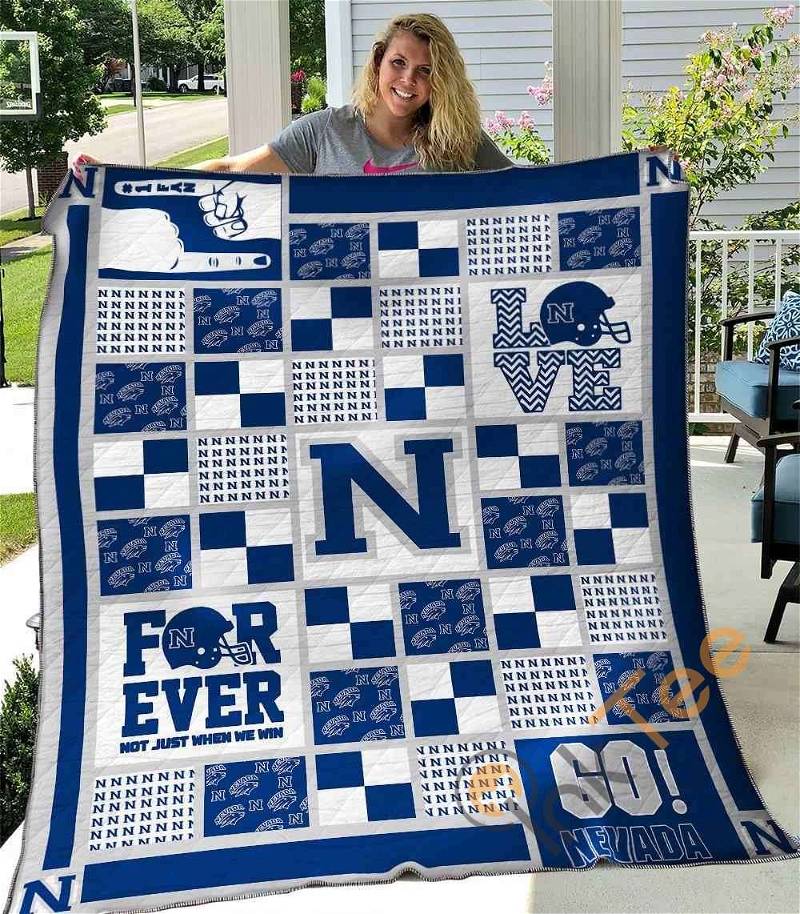 Nevada Wolf Pack Themed Quilt Blanket Bedding Set with Personalization Option